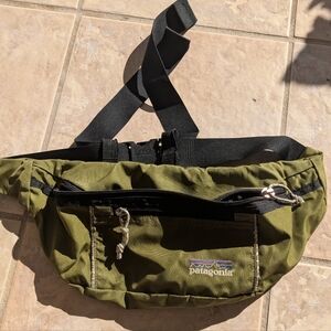 Patagonia Olive Green Waist Pack with Black Strap